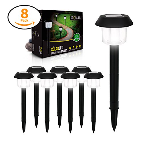 Solar Garden Lights Outdoor, Led Stake Lighting Solar Powered Pathway, Walkway, Patio and Landscape 15 Lumens Bright, Waterproof, Durable 8-Pack