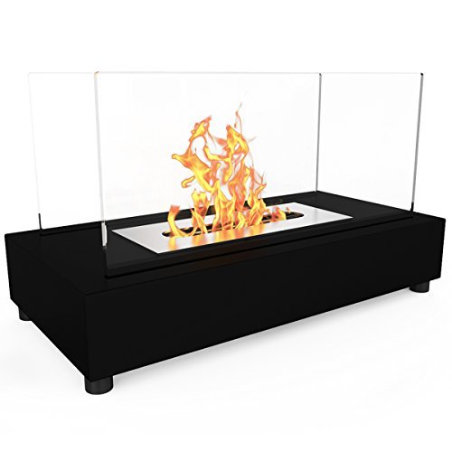 Regal Flame Avon Ventless Indoor Outdoor Fire Pit Tabletop Portable Fire Bowl Pot Bio Ethanol Fireplace in Black – Realistic Clean Burning like Gel Fireplaces, or Propane Firepits