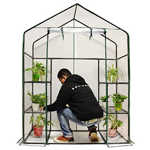 Quictent Greenhouse Mini Walk-in 3 tiers 6 shelves 102lbs Max Weight Capacity Portable Plant Garden Outdoor Green House 56″x29″x77″