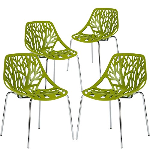 Poly and Bark Birds Nest Dining Side Chair in green (Set of 4)