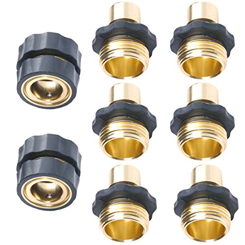 No-Leaks Pressure Washer Garden Hose Quick Connect Set , 6 Male Connects + 2 Female Connects