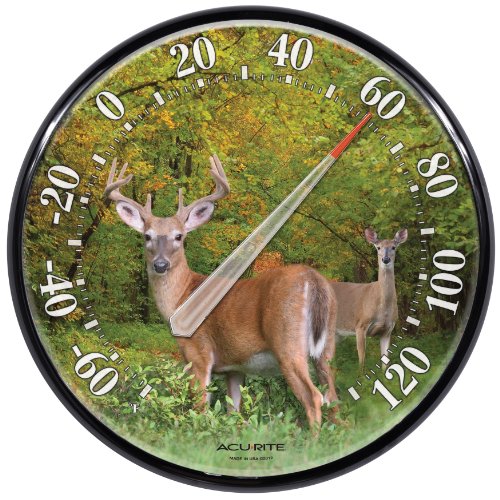 AcuRite 01737A2 12.5-Inch Wall Thermometer, Deer