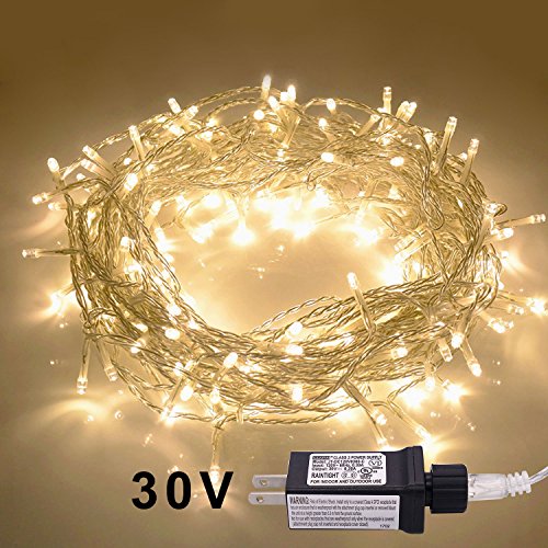 JMEXSUSS 30V 8 Modes 200LED 82ft Indoor String Light Christmas Lights Fairy String Lights for Homes, Christmas Tree, Wedding Party, Bedroom, Indoor Wall Decoration (200LED, Warm White)