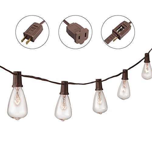 Niosta 13Ft String Lights with 10 Clear ST38 Bulbs,UL listed Backyard Patio Lights,Hanging Indoor/Outdoor String Lights for Bistro Pergola Deckyard Tents Market Cafe Gazebo Porch Letters Party Decor