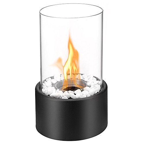 Regal Flame Eden Ventless Indoor Outdoor Fire Pit Tabletop Portable Fire Bowl Pot Bio Ethanol Fireplace in Black – Realistic Clean Burning like Gel Fireplaces, or Propane Firepits