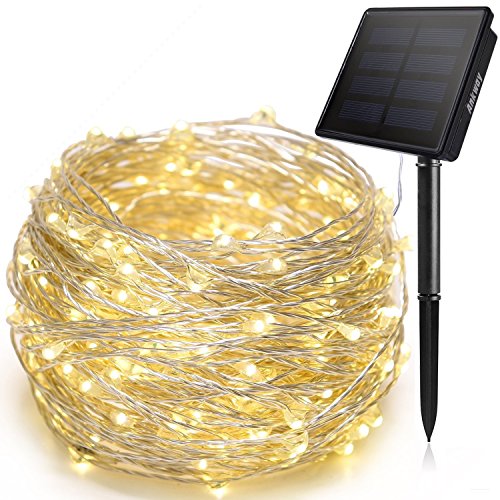 Solar String Lights, Ankway 200 LED Fairy Lights 8 Modes 3-Strands Copper Wire 72 ft Waterproof IP65 Solar String Lights Outdoor Indoor Patio Garden Christmas Decorative (Warm White)