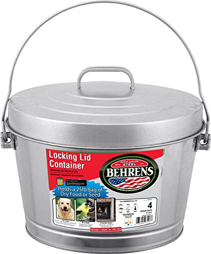 Behrens Manufacturing 6104 Galvanized Steel Locking Lid Can, 4 gal