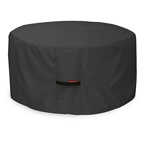 Porch Shield 600D Heavy Duty Patio Round Fire Pit/Table/Bowl Cover 36 inch, 100% Waterproof, Black