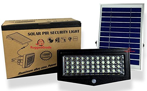 High Power 1000Lumen Solar Motion LED Flood Light –10 watts of High Power Light – Commercial Grade Flood Light – Adjustable Mount – Solar LED Floodlight – 8000mAh Rechargeable Battery