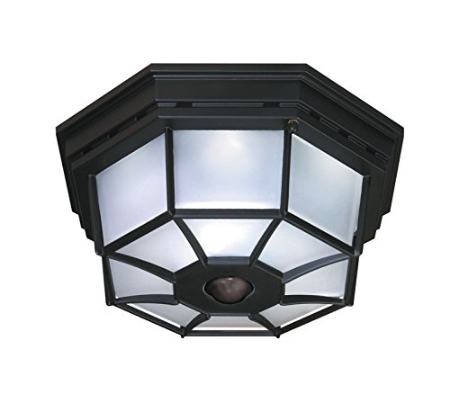 Heath Zenith HZ-4300-BK-B 360-Degree Motion-Activated Octagonal Ceiling Light, Black