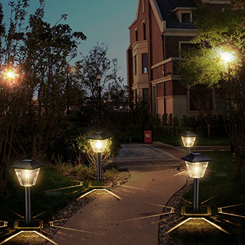 Sunwind Outdoor Solar Pathway Lights – 6 Pack Square Waterproof Garden Path Lights Solar Powered For Patio Lawn Backyard Landscaping Lighting