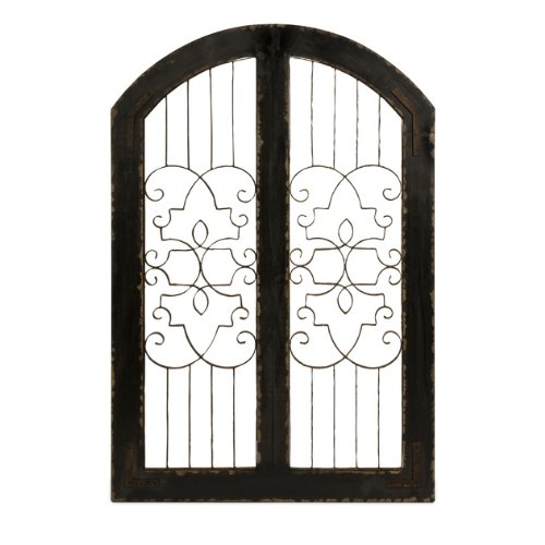 Imax 47367 Amelia Iron & Wood Gate – Heavy Duty Garden Gate for Indoors, Outdoors, Fence Gate for Patio, Lawn and Garden. Plant Support Structures