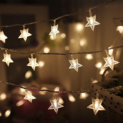 Twinkle Star 100 LED 49 FT Star String Lights, Plug in Fairy String Lights Waterproof, Extendable for Indoor, Outdoor, Wedding Party, Christmas Tree, New Year, Garden Decoration, Warm White