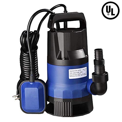 Yescom 1HP 3432GPH 750W Submersible Dirty Clean Water Pump Swimming Pool Pond Flood Drain Heavy Duty Water Transfer