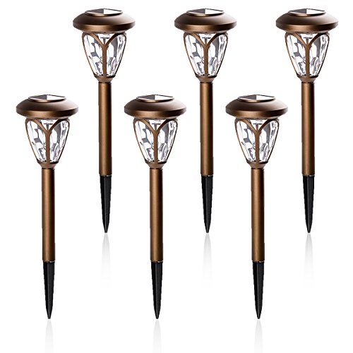 GIGALUMI Solar Lights Outdoor Garden Led Light Landscape/Pathway Lights Copper- 6 Pack