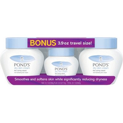 Ponds Dry Skin Cream, 10.1 Oz., 2 pk., with Bonus 3.9 Oz. Travel Size