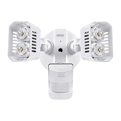 SANSI LED Security Lights, 18W (150Watt Incandescent Equiv.) Motion Sensor Lights, 1800lm 5000K Daylight Waterproof Outdoor Floodlights with Adjustable Dual-Head, White