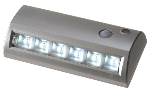 Light It! By Fulcrum, 6-LED Wireless Motion Sensor Weatherproof Security Path Light, 6.8 Inch, Battery Operated, Silver