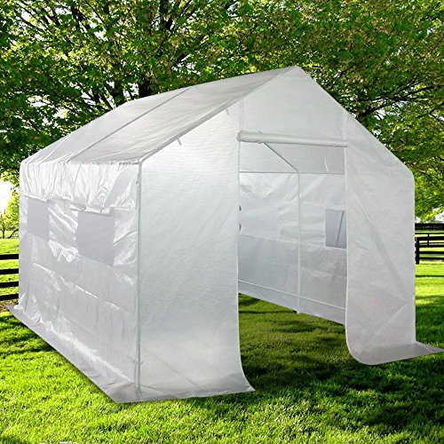 Quictent 2 Doors Portable Greenhouse Large Green Garden Hot House Grow Tent More Size (10’x9’x8′)