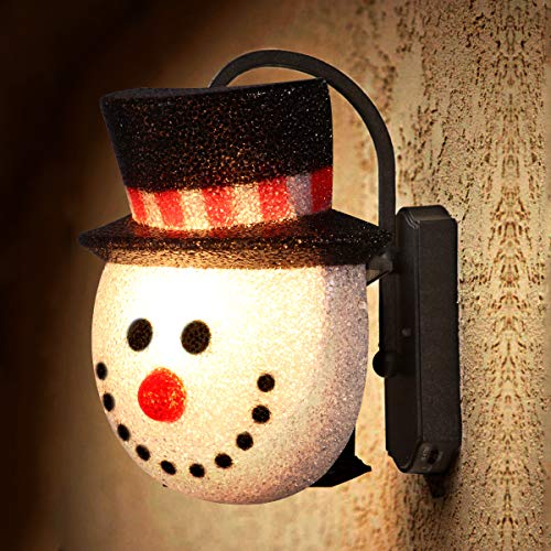 Unomor 2PCS Christmas Snowman Porch Light Covers Holiday Wall Decoration 12″x9.5″x6″