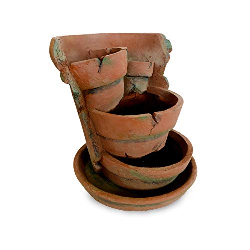 Planters for Miniature Fairy Gardens (13″, Tiered Terracotta Looking Planter)