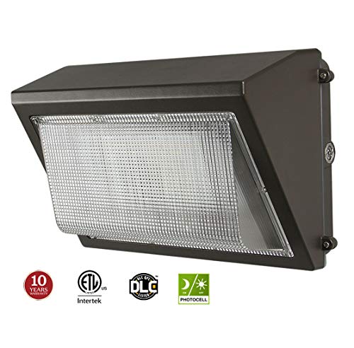 LED Wall Pack with Dusk-to-dawn Photocell, 60W Waterproof Outdoor Commercial Lighting Fixture, 200-300W HPS/MH Replacement, 5000K 7200lm 100-277Vac ETL DLC Listed 10-year Warranty by Kadision