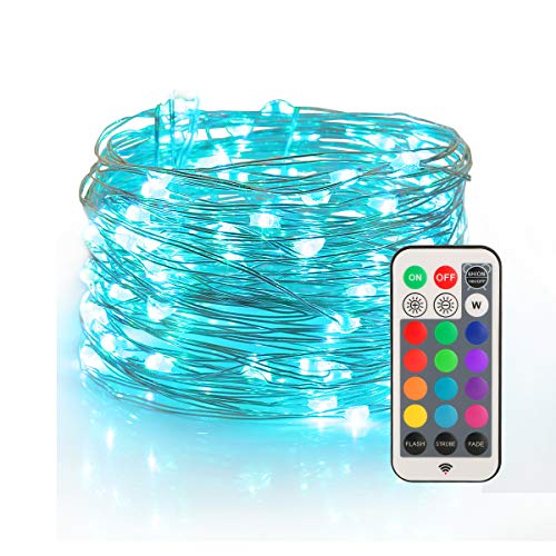 YIHONG Fairy Lights USB Plug-in String Lights with RF Remote 33ft Firefly Twinkle Lights for Bedroom Party Decoration Wedding,13 Vibrant Colors, Fade|Flash|Strobe Mode