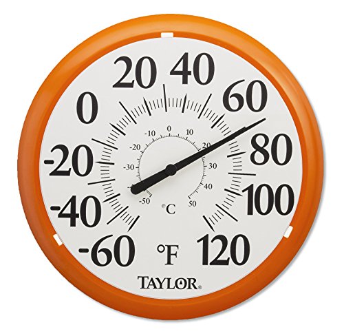 Taylor Big and Bold Dial Thermometer, 13.25-Inch, Orange