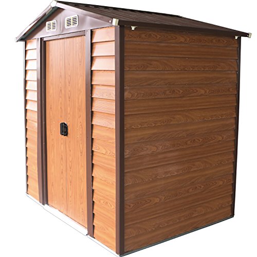 Bestmart INC 6’x5′ Storage Shed Large Backyard Outdoor Garden Garage Tool Kit Building Wood Color
