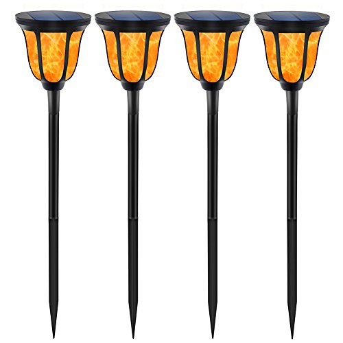 TomCare Solar Lights Solar Torches Lights Waterproof Dancing Flame Outdoor Lighting Landscape Decoration Lighting 96 LED Solar Powered Path Lights Dusk to Dawn Auto On/Off for Garden Patio Yard(4)