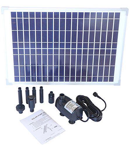 Solariver Solar Water Pump Kit – 400+GPH Submersible Pump and 20 Watt Solar Panel for Sun Powered Fountain, Waterfall, Pond Aeration, Hydroponics, Aquarium, Aquaculture (No battery backup)