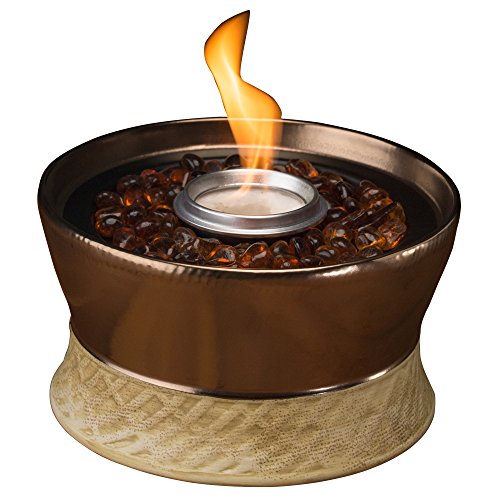 TIKI Brand Clean Burn Ceramic Tabletop Firepiece Torch, 7 Inch, Bronze