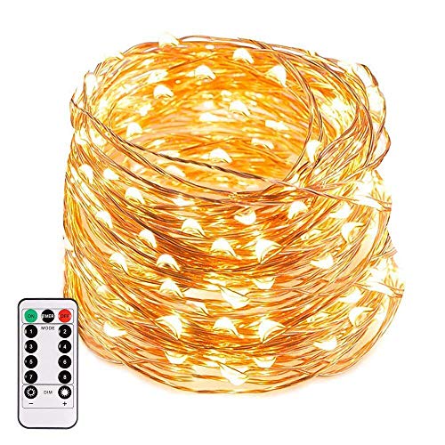 ECOWHO LED String Lights, 66ft 200 LED Waterproof Starry Fairy Lights, 8 Lighting Modes, Battery Powered Decorative Lights for Patio, Garden, Wedding (Warm White)