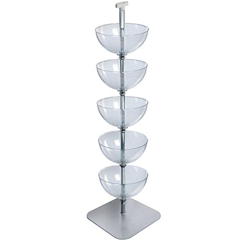 Azar 751405 5 Tiered Bowl Floor Display with 14″ Bowl & Flat Base