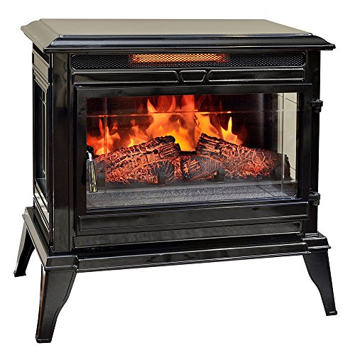 Comfort Smart Jackson Infrared Electric Fireplace Stove Heater, Black – CS-25IR-BLK