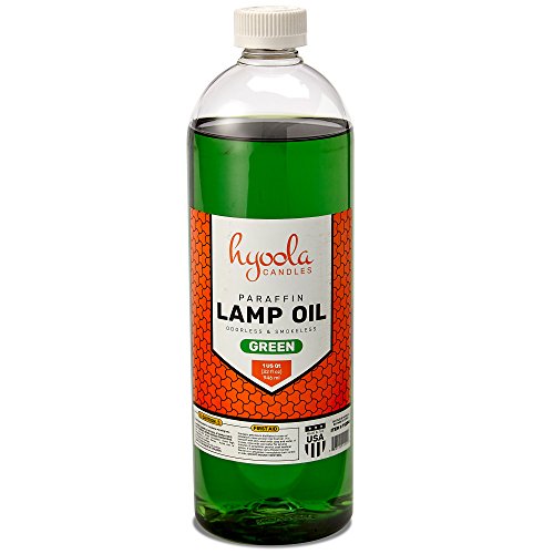 Liquid Paraffin Lamp Oil – Green Smokeless, Odorless, Ultra Clean Burning Fuel for Indoor and Outdoor Use – Highest Purity Available – 32oz – by Hyoola Candles