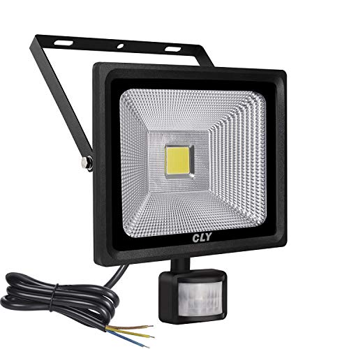 CLY 30W LED Motion Sensor Floodlight Outdoor Super Bright 2700 Lumens Security Flood Lights Waterproof IP66 Cool White 6000K Wall lighting With Sensitive Detector (Without Plug)