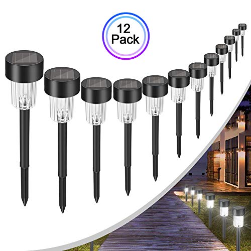 Solar Lights Outdoor or 12 Pack Solar Garden Lights Solar Pathway Lights Outdoor Solar Landscape Lights for Outdoor décor/Yard/Patio/Walkway/Driveway/Lawn