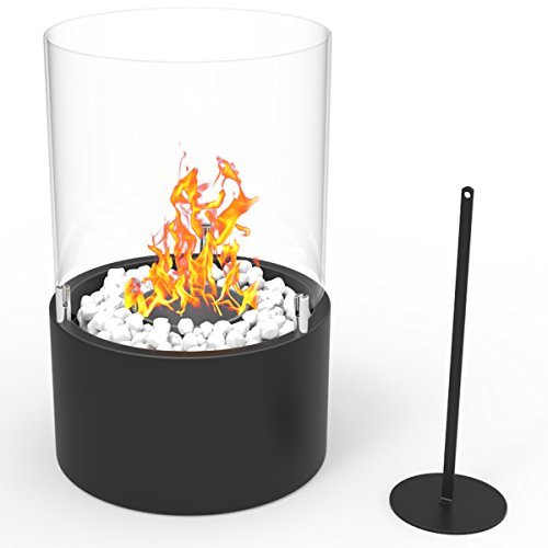 Regal Flame Casper Ventless Indoor Outdoor Fire Pit Tabletop Portable Fire Bowl Pot Bio Ethanol Fireplace in Black – Realistic Clean Burning like Gel Fireplaces, or Propane Firepits