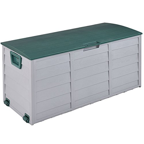 44″ Deck Storage Box Outdoor Patio Garage Shed Tool Bench Container 70 Gallon