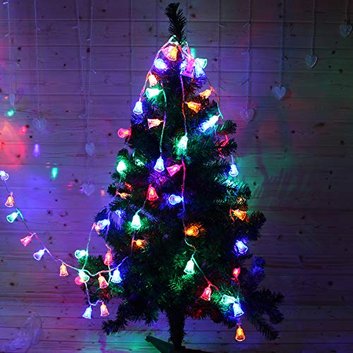 8.2ft Christmas String Lights Christmas Lights Decorations 20 LED Lights Battery Operated Indoor Outdoor Christmas Decor for Xmas Tree Lawn Patio Garden Home Wedding Party, Colorful（Jingle Bell）