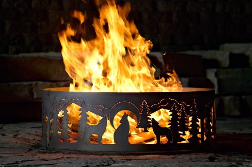 48 Inch Fire Ring – Wolves Steel Fire Pit