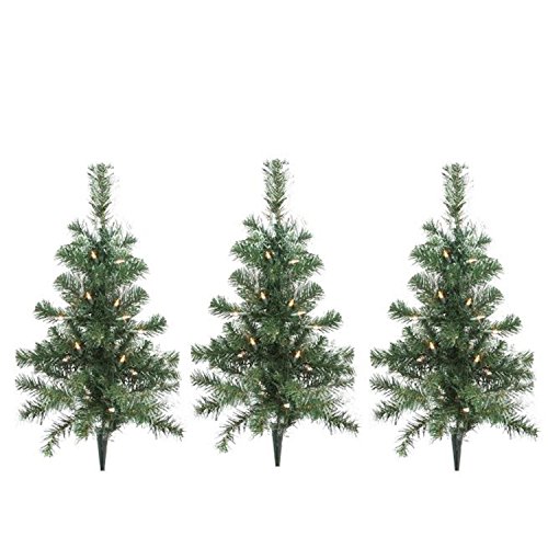 Northlight Set of 3 Lighted Christmas Tree Driveway or Pathway Markers Outdoor Decorations