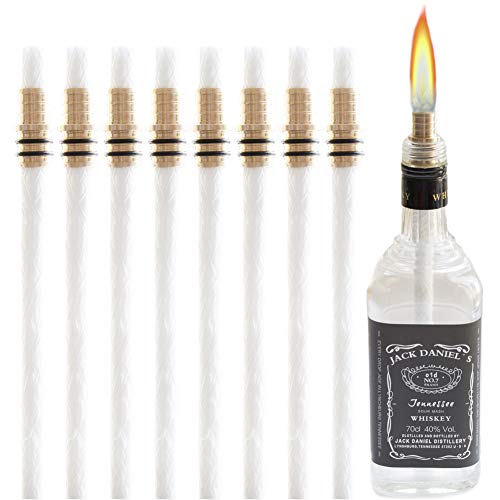 Tiki Torch Kit ,Torch Wicks and Brass Wick Mount ,Garden lights ,etc. 8 PCS((13 39/50 inch ,bottle not included )