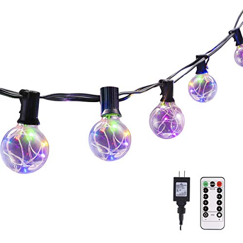 B-right Outdoor String Lights Globe – 33ft G40 String Lights for Patio, Decorative Patio String Lights with Remote Control (Multi Color)