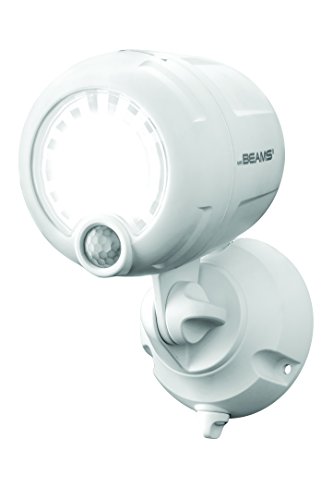 Mr. Beams MB360XT-WHT-01-00 Wireless 200 lm Battery-Operated Outdoor Motion-Sensor-Activated LED Spotlight, White