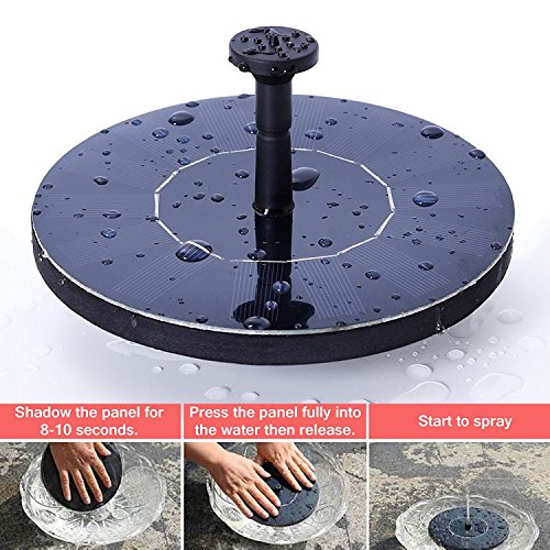 Xorastra Floating Solar Powered Bird Bath Fountain Pump, Portable Outdoor Water Fountain Pond Pump Kit for Garden, Aquarium, Pool Outdoor Decoration