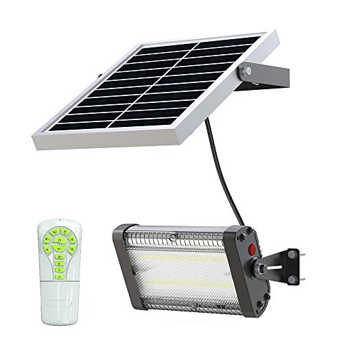 Solar LED Barn Light, 8,000mah Li-ion Battery for Outdoor/Indoor Flood Light with Remote Control, 2,000 Lumen by spc