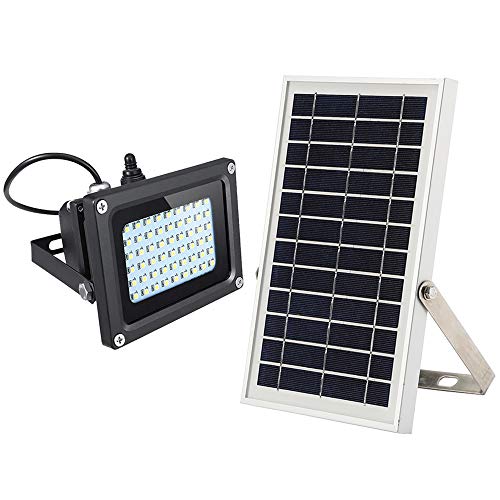 Solar Flood Light,JPLSK Dusk to Dawn 6W Solar Panel 54Leds IP65 Waterproof Solar Powered Flood Light Outdoor Security Light Fixture for Flag Pole,Sign,Garden,Farm, Shed,Pool,Camping,Garage,Auto-on/off