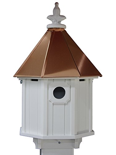 Octagon Bird House Song Bird Cellular PVC Copper Roof Made In the USA